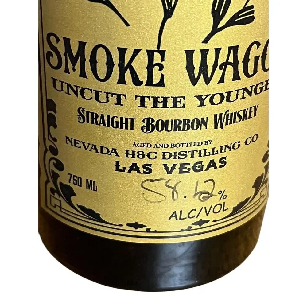 Smoke Wagon Empty Bottle Straight Bourbon Whiskey 750ML Brown Collector Man Cave